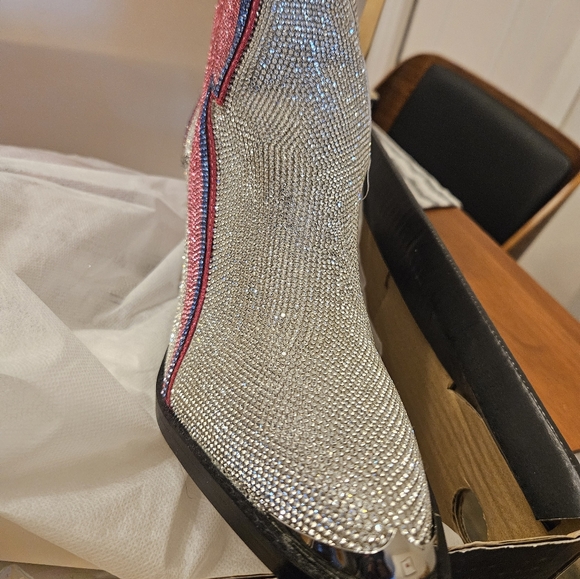 Rhinestone lightning bolt heeled boots (11M) - Picture 3 of 5